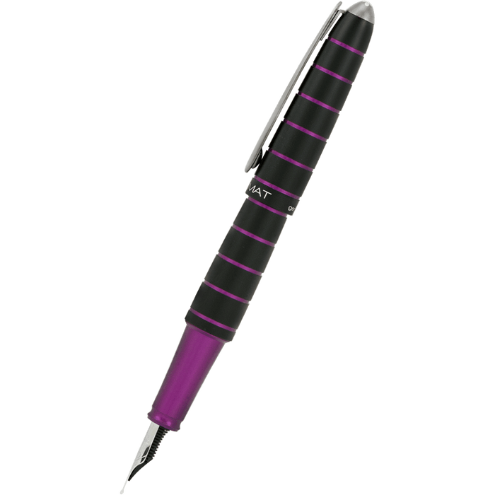 Diplomat Elox Ring Fountain Pen - Purple - Stainless Steel Nib - Pen Boutique Ltd