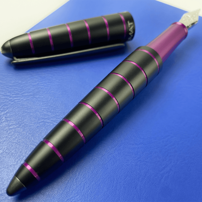 Diplomat Elox Ring Fountain Pen - Purple - Stainless Steel Nib - Pen Boutique Ltd