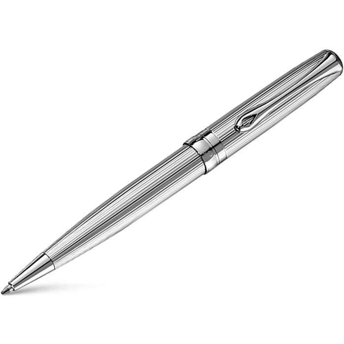 Diplomat Excellence A2 EasyFLOW Ballpoint Pen - Guilloche Chrome - Pen Boutique Ltd