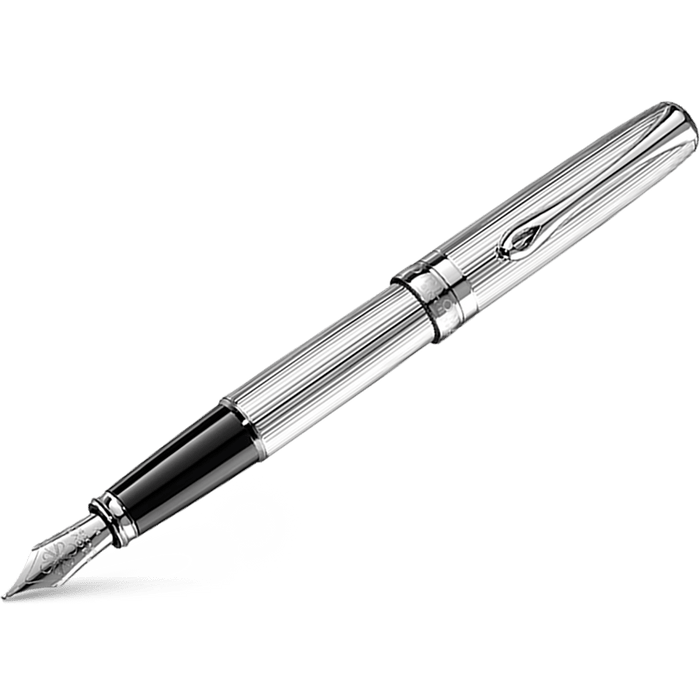 Diplomat Excellence A2 Fountain Pen - Guilloche Chrome - Pen Boutique Ltd