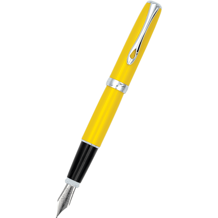 Diplomat Excellence A2 Yellow/Chrome Fountain Pen - Pen Boutique Ltd