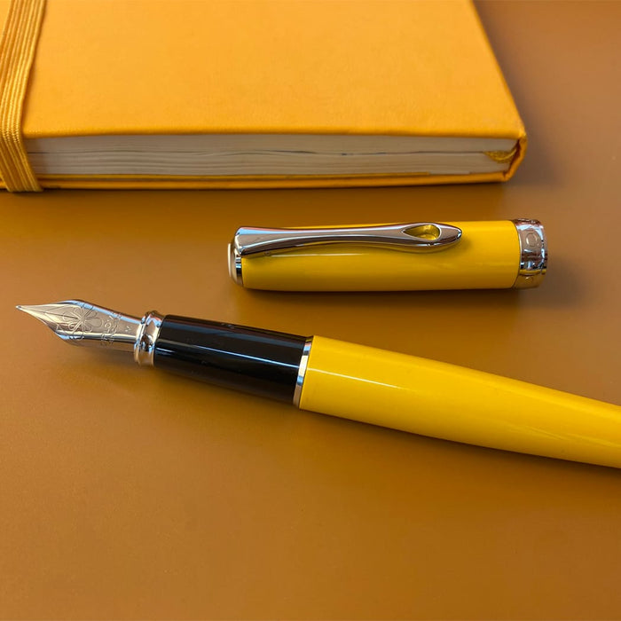 Diplomat Excellence A2 Yellow/Chrome Fountain Pen - Pen Boutique Ltd