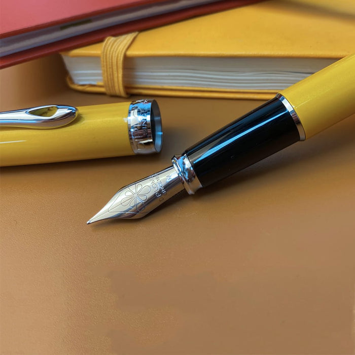 Diplomat Excellence A2 Yellow/Chrome Fountain Pen - Pen Boutique Ltd