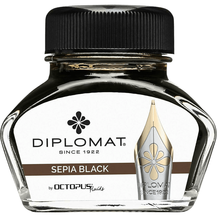 Diplomat Ink Bottle - Sepia Black - 30 ml - Pen Boutique Ltd
