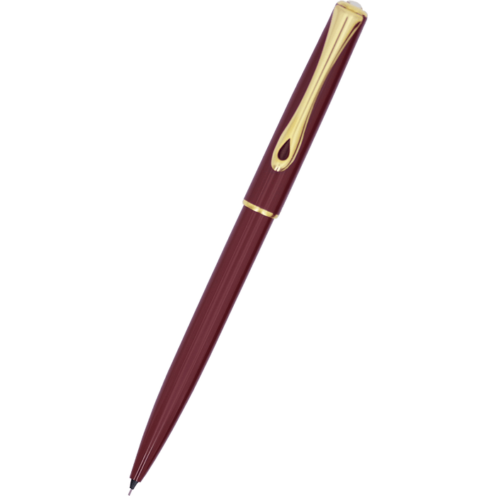 Diplomat Traveller Mechanical Pencil - Dark Red - Gold - Pen Boutique Ltd