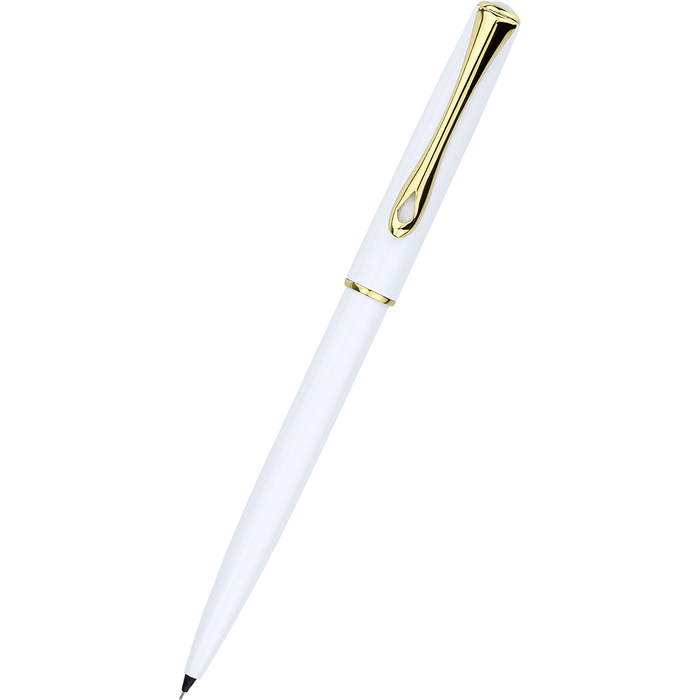 Diplomat Traveller Mechanical Pencil - Snowwhite - Gold Trim - Pen Boutique Ltd