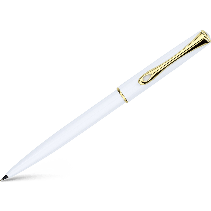 Diplomat Traveller Mechanical Pencil - Snowwhite - Gold Trim - Pen Boutique Ltd