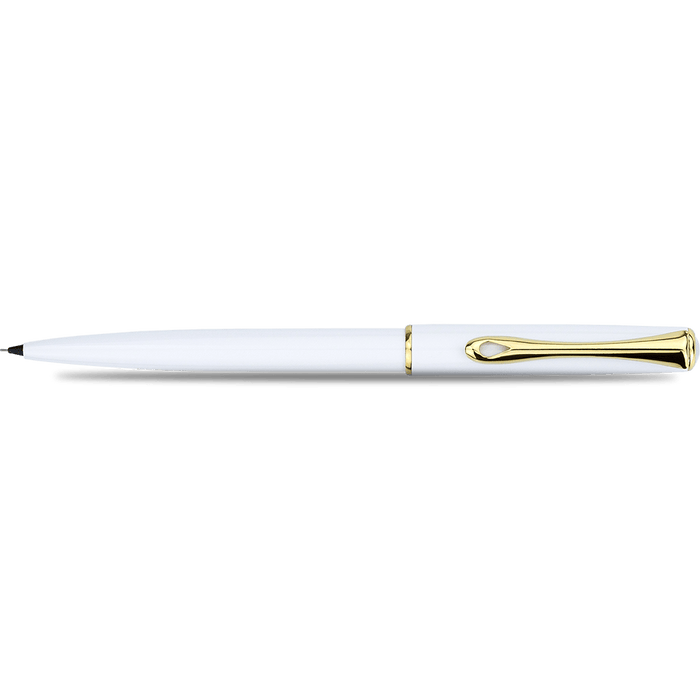 Diplomat Traveller Mechanical Pencil - Snowwhite - Gold Trim - Pen Boutique Ltd