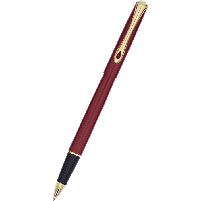 Diplomat Traveller Rollerball Pen - Dark Red - Gold - Pen Boutique Ltd