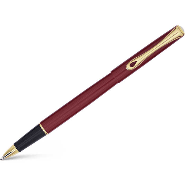 Diplomat Traveller Rollerball Pen - Dark Red - Gold - Pen Boutique Ltd