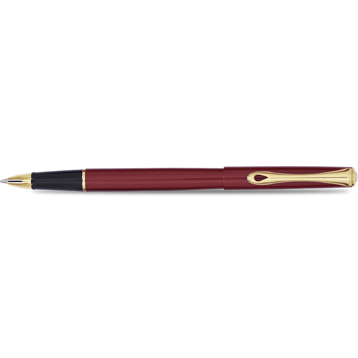 Diplomat Traveller Rollerball Pen - Dark Red - Gold - Pen Boutique Ltd