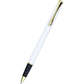 Diplomat Traveller Rollerball Pen - Snowwhite - Gold Trim - Pen Boutique Ltd