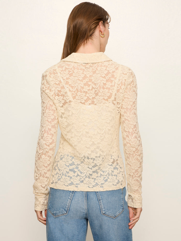 Dreamer Lace Shirt Bone Petite Sizing