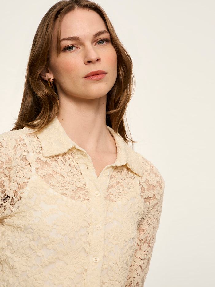 Dreamer Lace Shirt Bone Petite Sizing