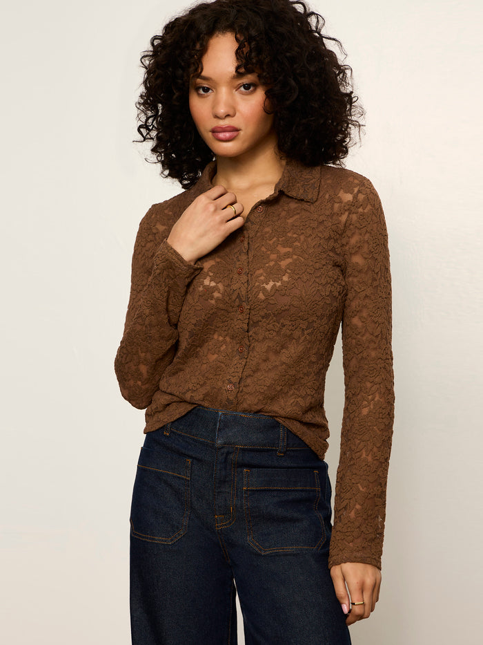 Dreamer Lace Shirt Cocoa Powder