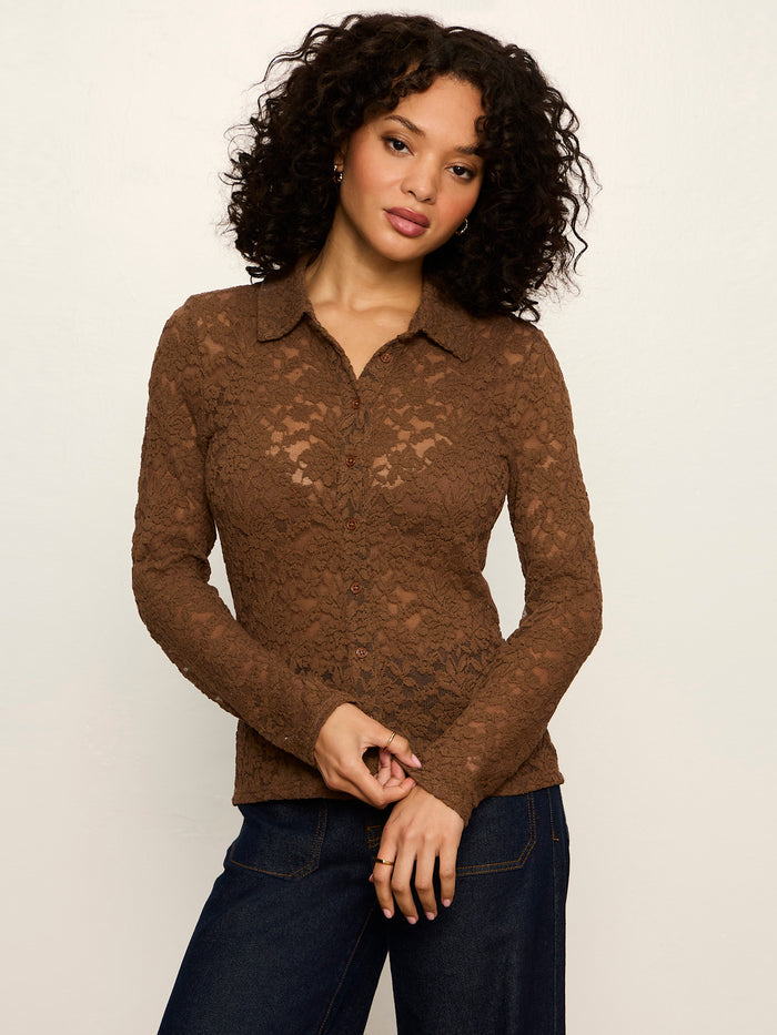 Dreamer Lace Shirt Cocoa Powder