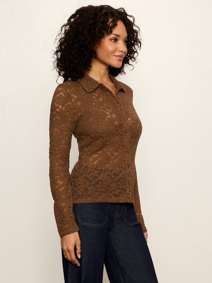 Dreamer Lace Shirt Cocoa Powder