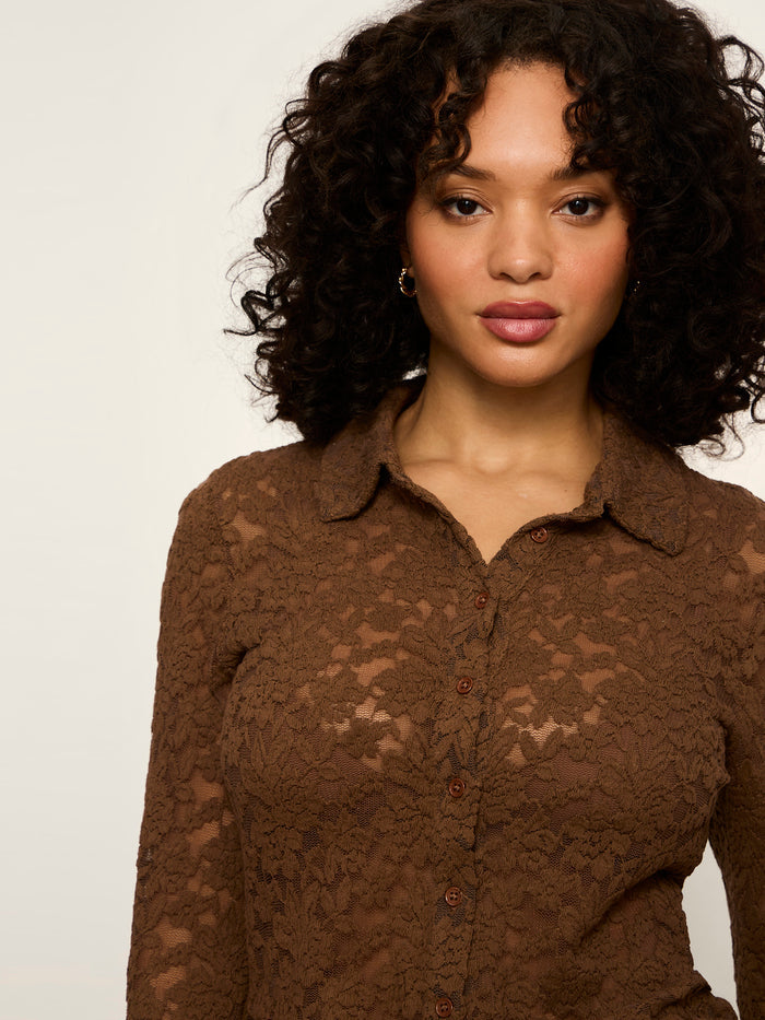 Dreamer Lace Shirt Cocoa Powder