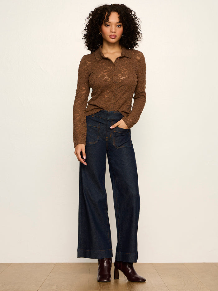 Dreamer Lace Shirt Cocoa Powder