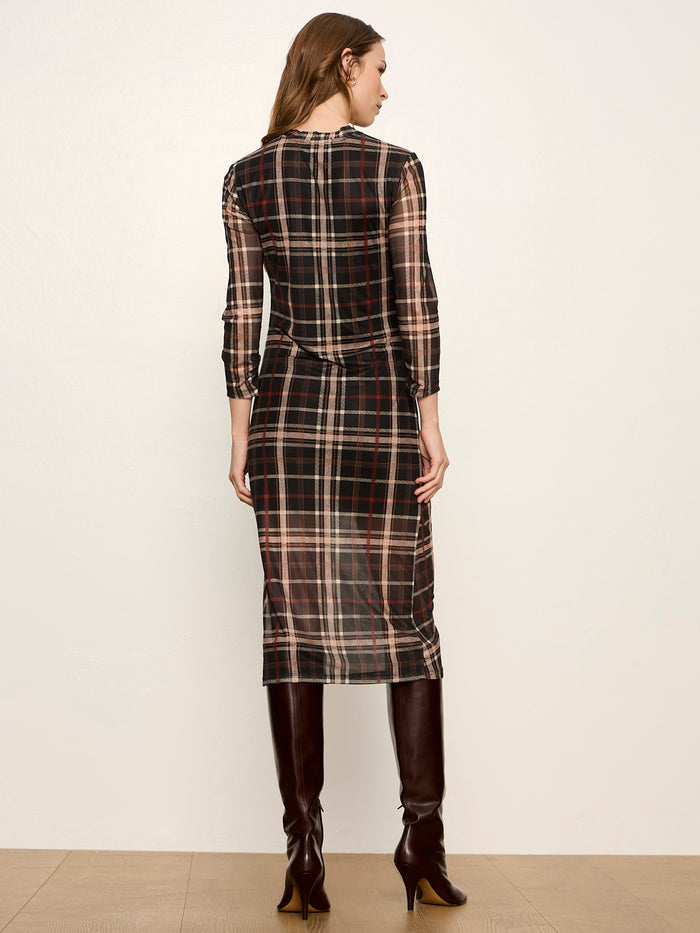 Easy Autumn Mesh Dress Cinder Plaid
