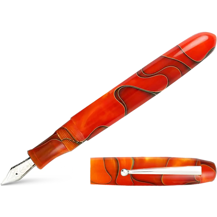 Edison Collier Fountain Pen Persimmon Swirl - Pen Boutique Ltd