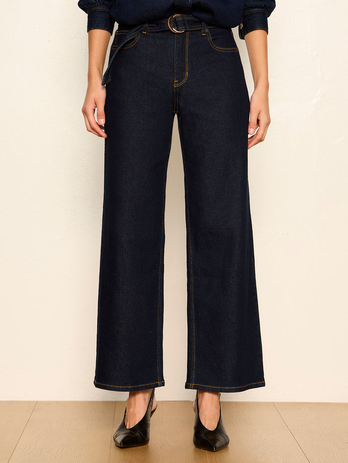 Ekara Slim Wide Crop Jean Indigo Rinse