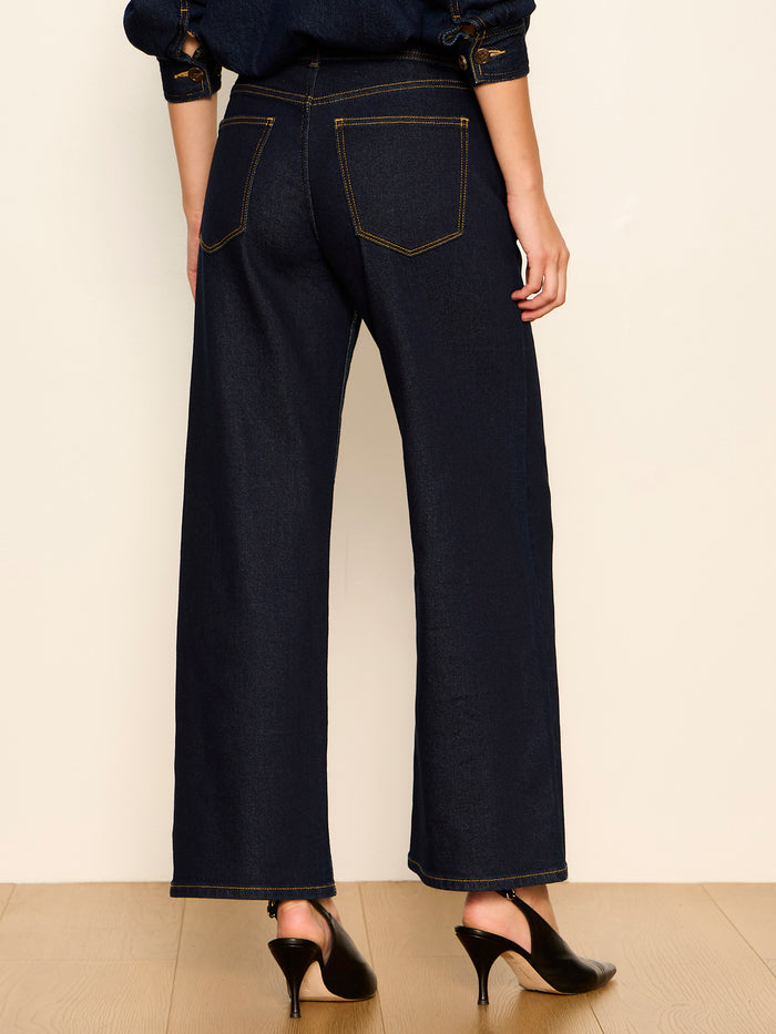 Ekara Slim Wide Crop Jean Indigo Rinse