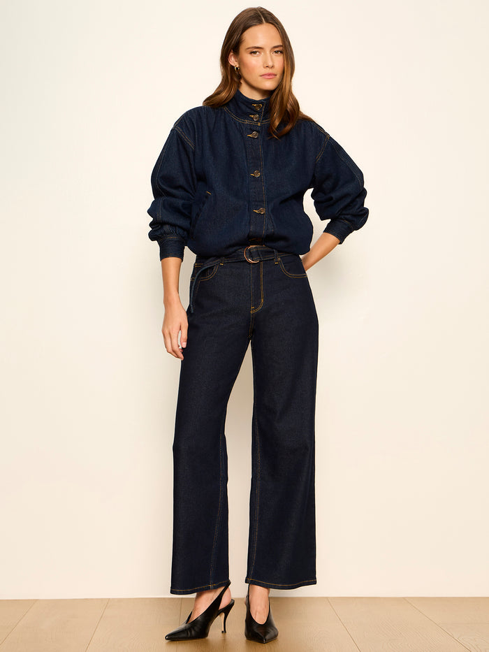 Ekara Slim Wide Crop Jean Indigo Rinse
