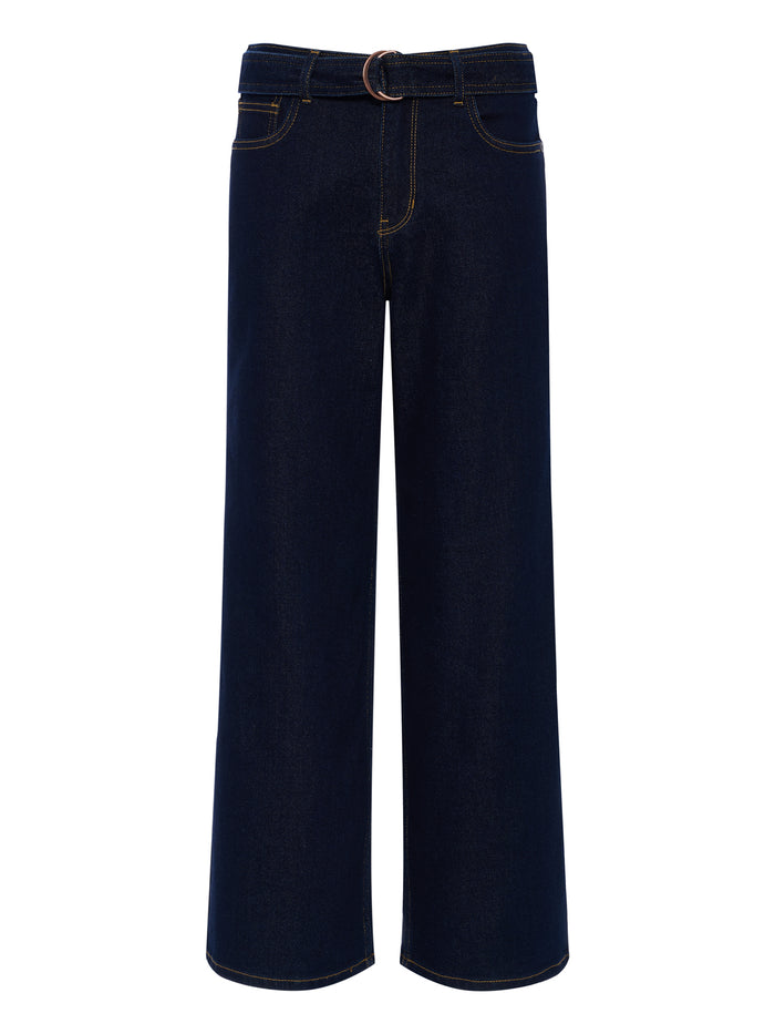Ekara Slim Wide Crop Jean Indigo Rinse