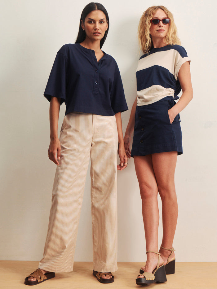 Eloise Stripe Trouser Dark Opal Pinstripe