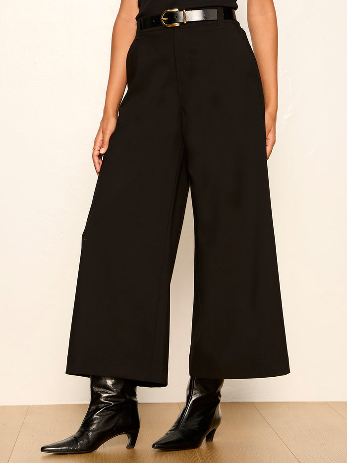 Eloise Ultra Wide Leg Crop Pant Black