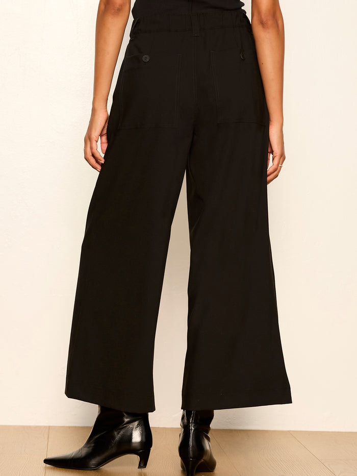 Eloise Ultra Wide Leg Crop Pant Black