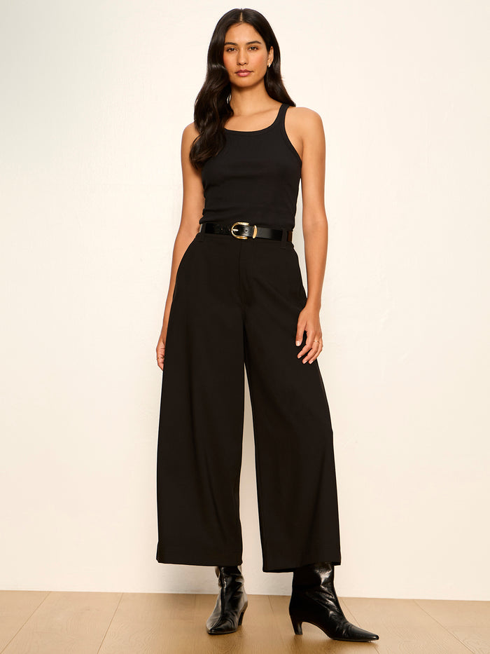 Eloise Ultra Wide Leg Crop Pant Black
