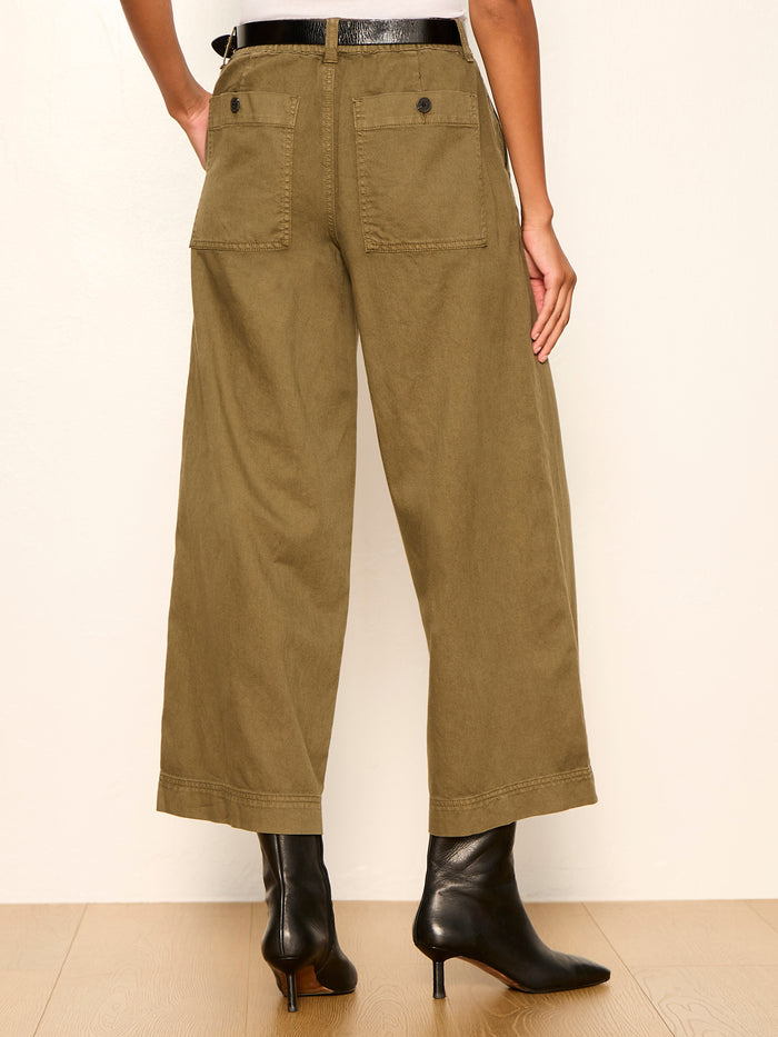 Eloise Ultra Wide Leg Crop Pant Burnt Olive