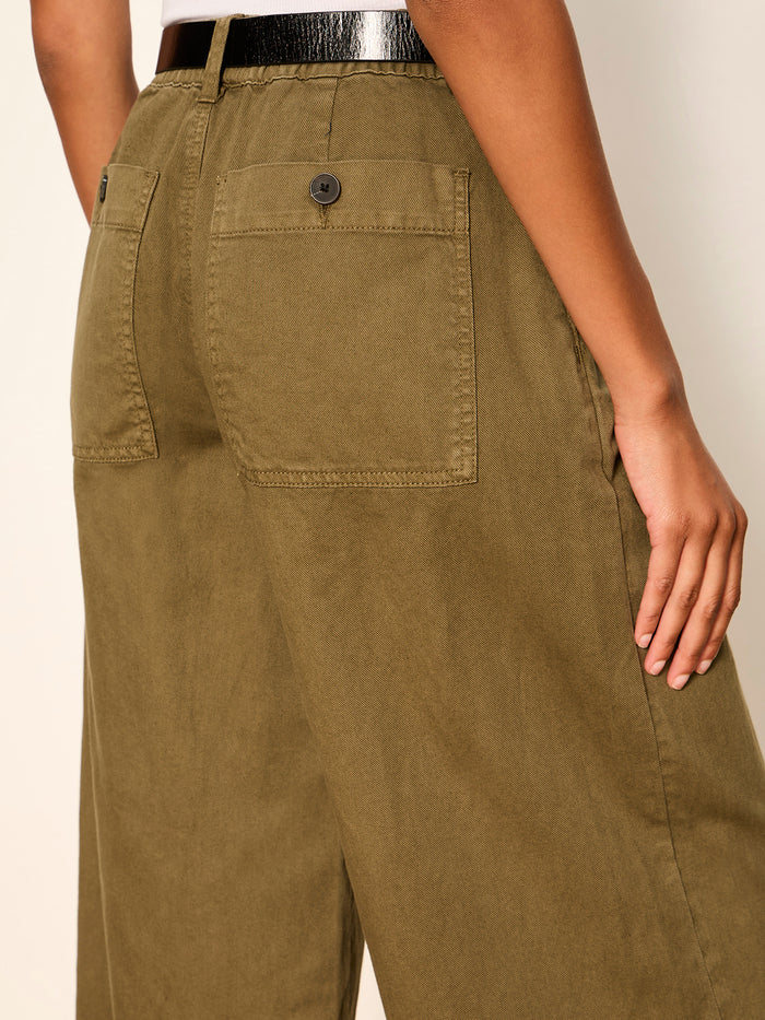 Eloise Ultra Wide Leg Crop Pant Burnt Olive