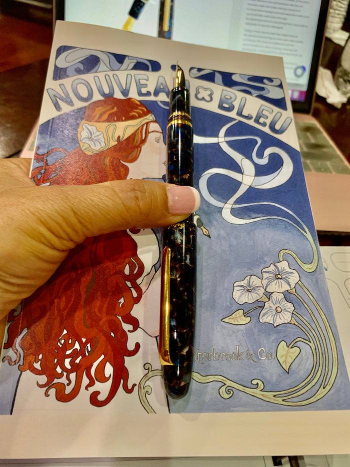 Esterbrook Estie Rollerball Pen - Nouveau Bleu - Palladium Trim - Pen Boutique Ltd