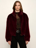Everest Fur Bomber Bordeaux