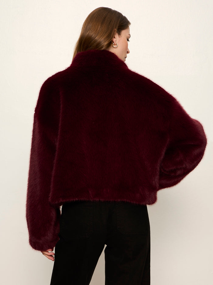 Everest Fur Bomber Bordeaux