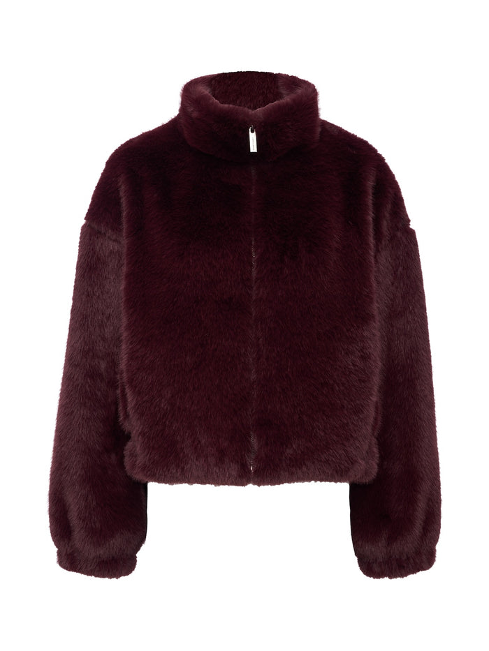 Everest Fur Bomber Bordeaux