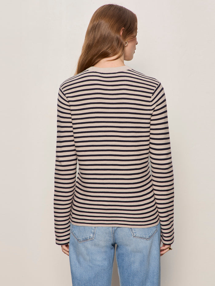 Everyday Henley Sweater Dark Opal/Inkstorm Stripe