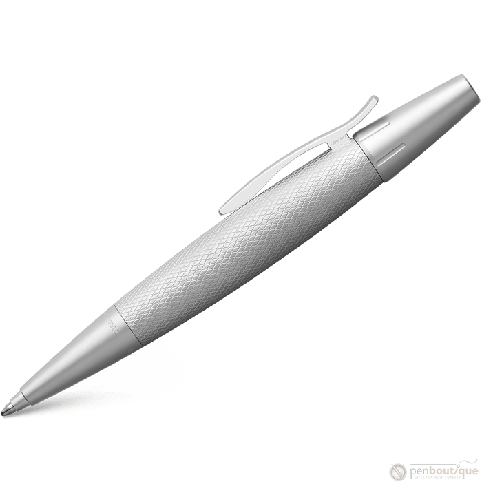 Faber-Castell Design E-Motion Ballpoint Pen - Pure Silver - Pen Boutique Ltd