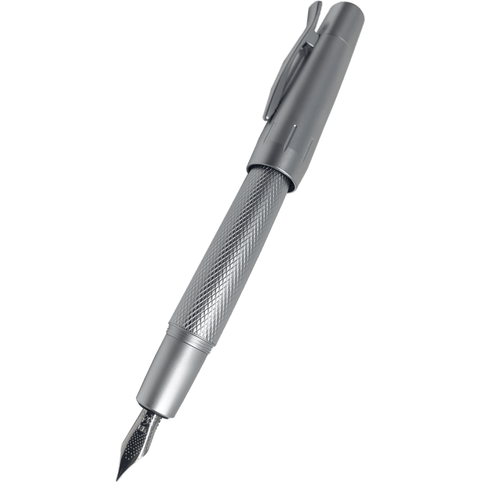Faber-Castell Design E-Motion Fountain Pen - Pure Silver - Pen Boutique Ltd