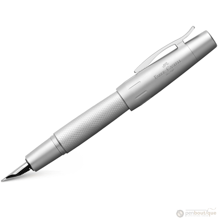 Faber-Castell Design E-Motion Fountain Pen - Pure Silver - Pen Boutique Ltd
