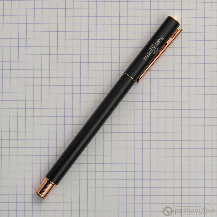 Faber-Castell NEO Slim Fountain Pen - Black Matte w/ Rose Gold - Pen Boutique Ltd