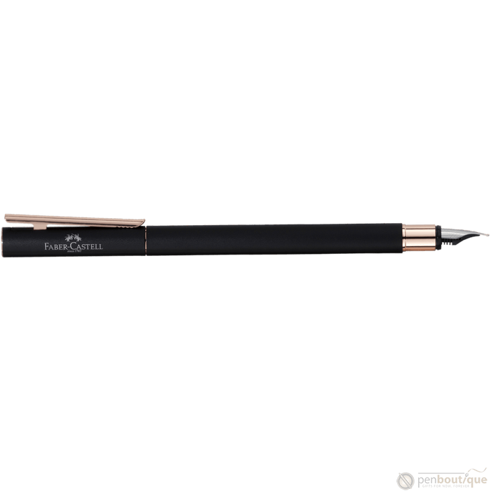 Faber-Castell NEO Slim Fountain Pen - Black Matte w/ Rose Gold - Pen Boutique Ltd
