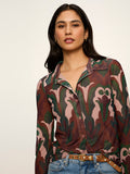 Fitted Mesh Button Down Top Deco Nite