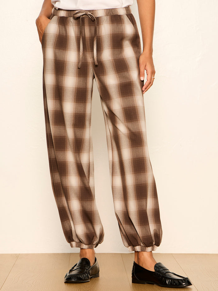 Float On Balloon Pant Cocoa Powder Plaid