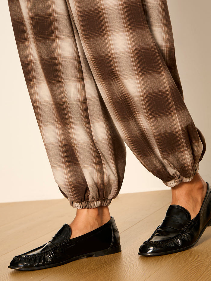 Float On Balloon Pant Cocoa Powder Plaid
