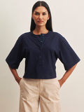 Freya Placket Tee Navy Blazer