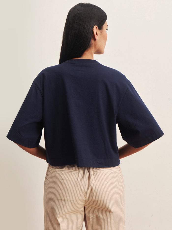 Freya Placket Tee Navy Blazer